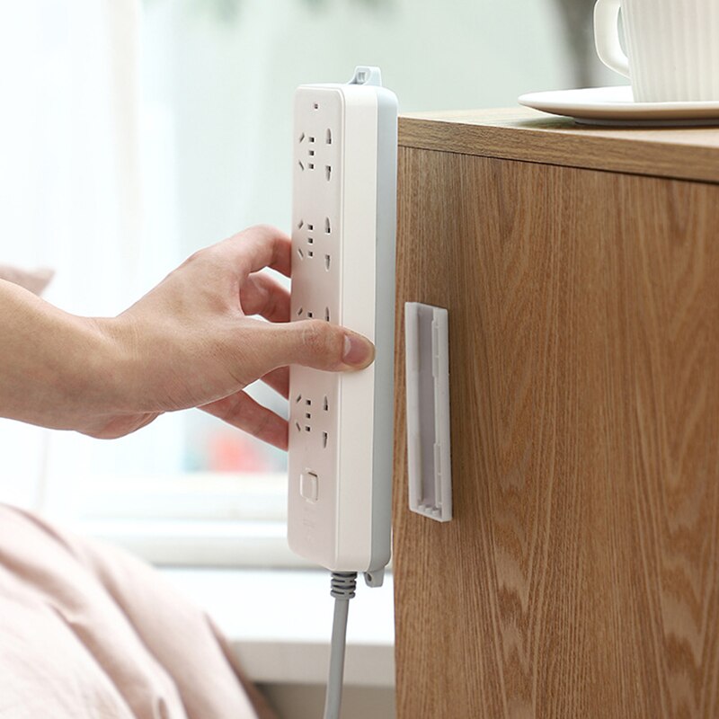 5 stk hvit stikkontakt lime fikser lapp panel holder vegghengende plugg fikseringsenhet slagfri plugg multifunksjonskroker