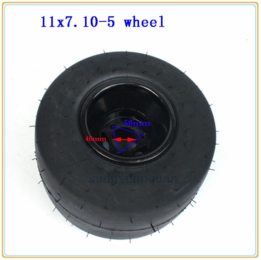 Rear wheels 11x7.10-5 Tires and Rims Go Kart wheel 5 inches Go Kart ATV UTV Buggy Quad Wheel hub rim and tyres Sets