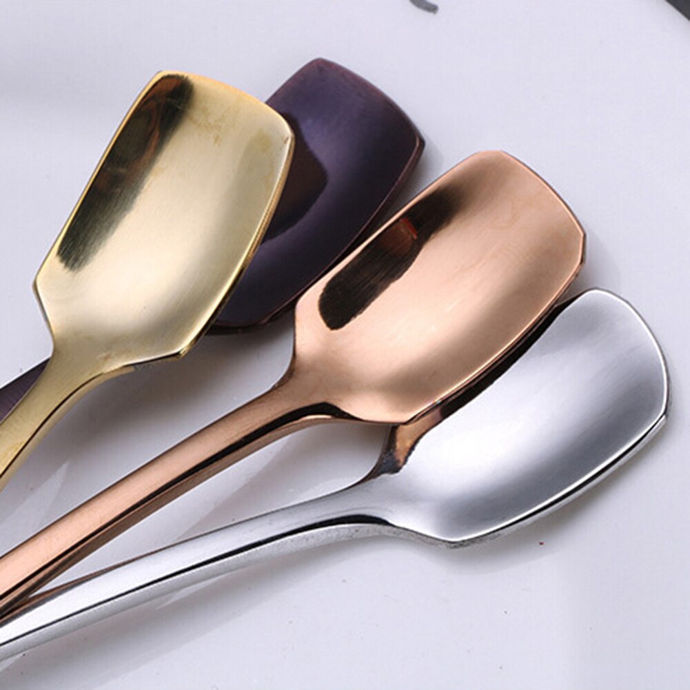 1PC Stainless Steel Coffee Spoon Long Handle Colorful Coffee Scoops Dessert Tea Cocktail Stirring Spoon Kitchen Gadget Tableware