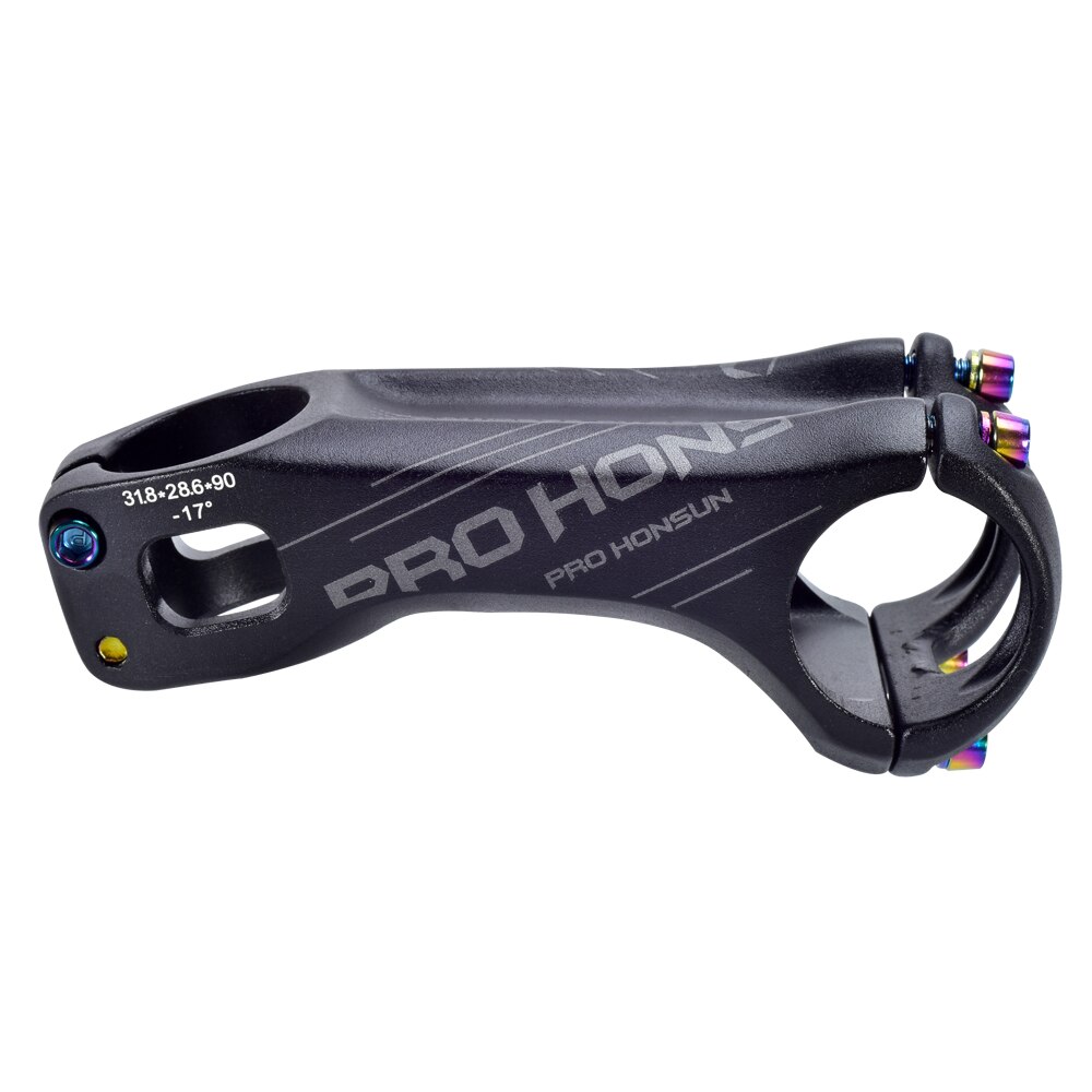 HONSUN PRO bicycle stem 17 Degree Angle MTB Bicycle Stems Parts 70mm High-Strength 31.8mm Stem for XC AM MTB Mountain Road Bike: 70MM black