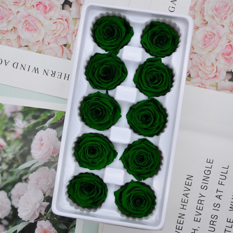 10 st/kartong 4cm konserverade blommor ros blomma odödlig ros alla hjärtans dag evigt liv blomma nivå b: 15
