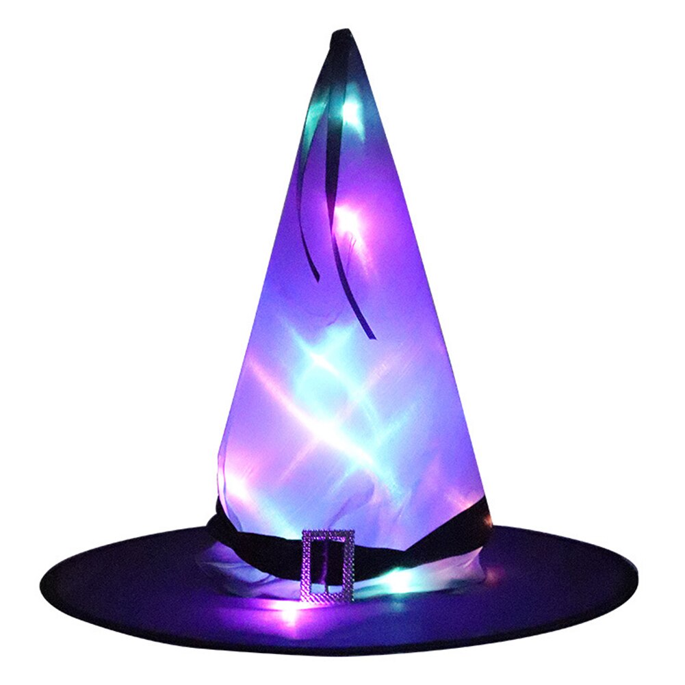 Halloween LED chapeau lumineux fête décoratif brillant sorcière chapeau enfants: Purple
