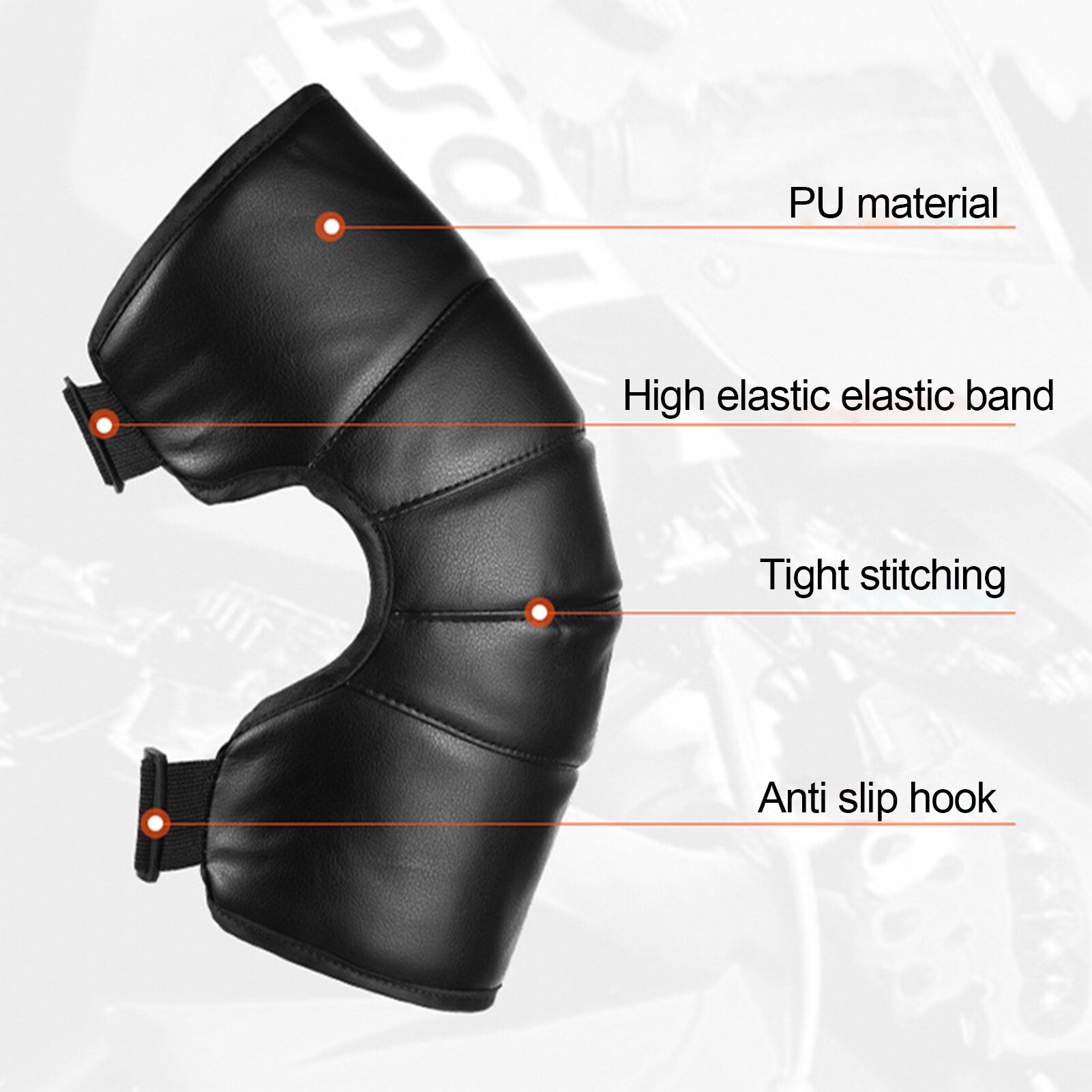 PU Leather Motorcycle Kneepad Windproof Leg Warmer Knee Pad Guards With Reflective Strips Long Compression Leg Sleeves Braces