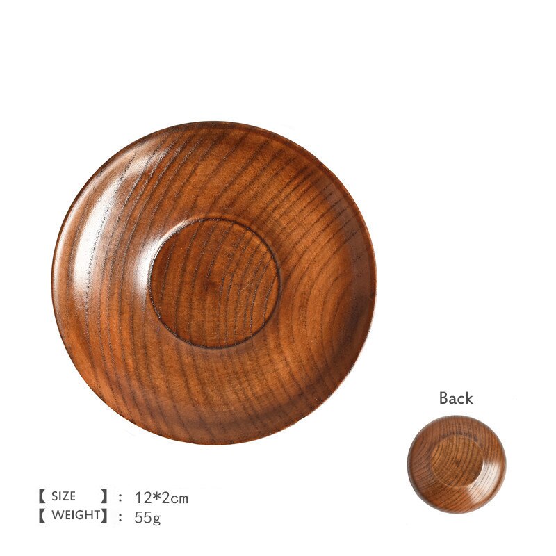 XZJJA 7.5-15cm Ronde Servies Kleine Houten Plaat Keuken Brood Fruit Dessert Schotel Massief Hout Snack Lade Thuis trinket Gerechten: 12x2cm