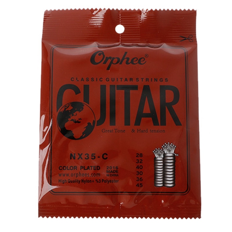 Orphee  nx35-c 6 stk klassiske guitarstrenge 028-045 tommer nylonkernestål belagt  y4ub