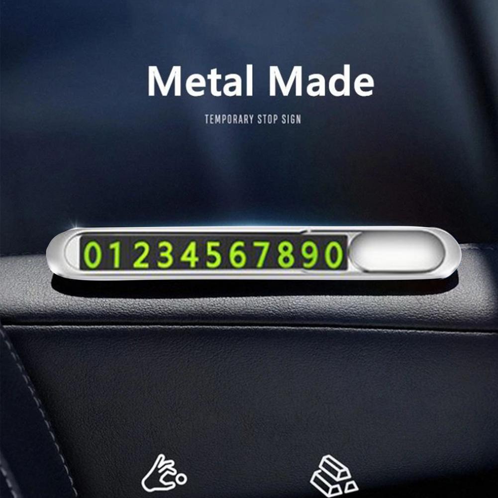 Car Parking Number Plate Temporary Parking Plate Metal Parking Plate Luminous Parking Car Ornaments Interior Supplies