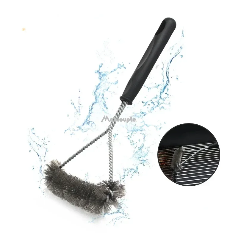 Grill grill bbq børste rent værktøj grill tilbehør børster i rustfrit stål non-stick rengøringsbørster grill tilbehør