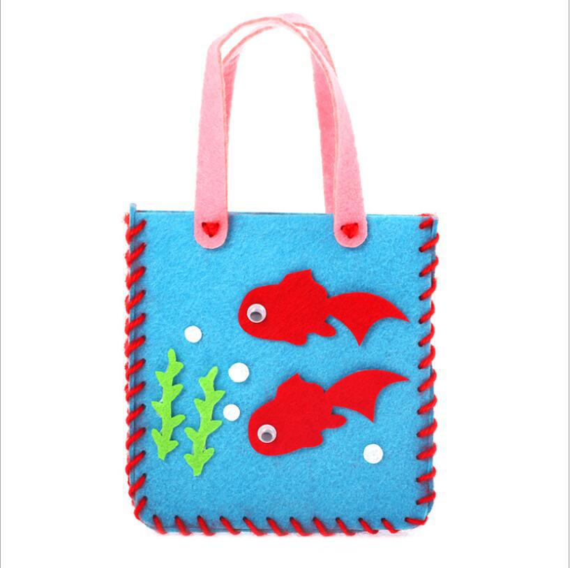 1pc kunst und handwerk für kinder Nicht-woven DIY tasche material handmade paket manuelle DIY kindergarten kinder kunst klasse kinder handwerk: F