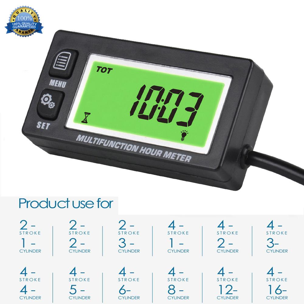 Inductive Tachometer Hour Meter Thermometer Display for all Gasoline Engine ATV UTV Dirtbike Motobike Snowmobile Pitbike HM028A