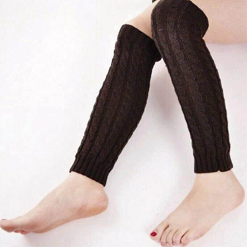 Frauen Gestrickte Häkeln Winter Warme Beinlinge Lange Socken Slouch Leggings Damen Solide Stricken Knie Bein Lange Socken NOV99