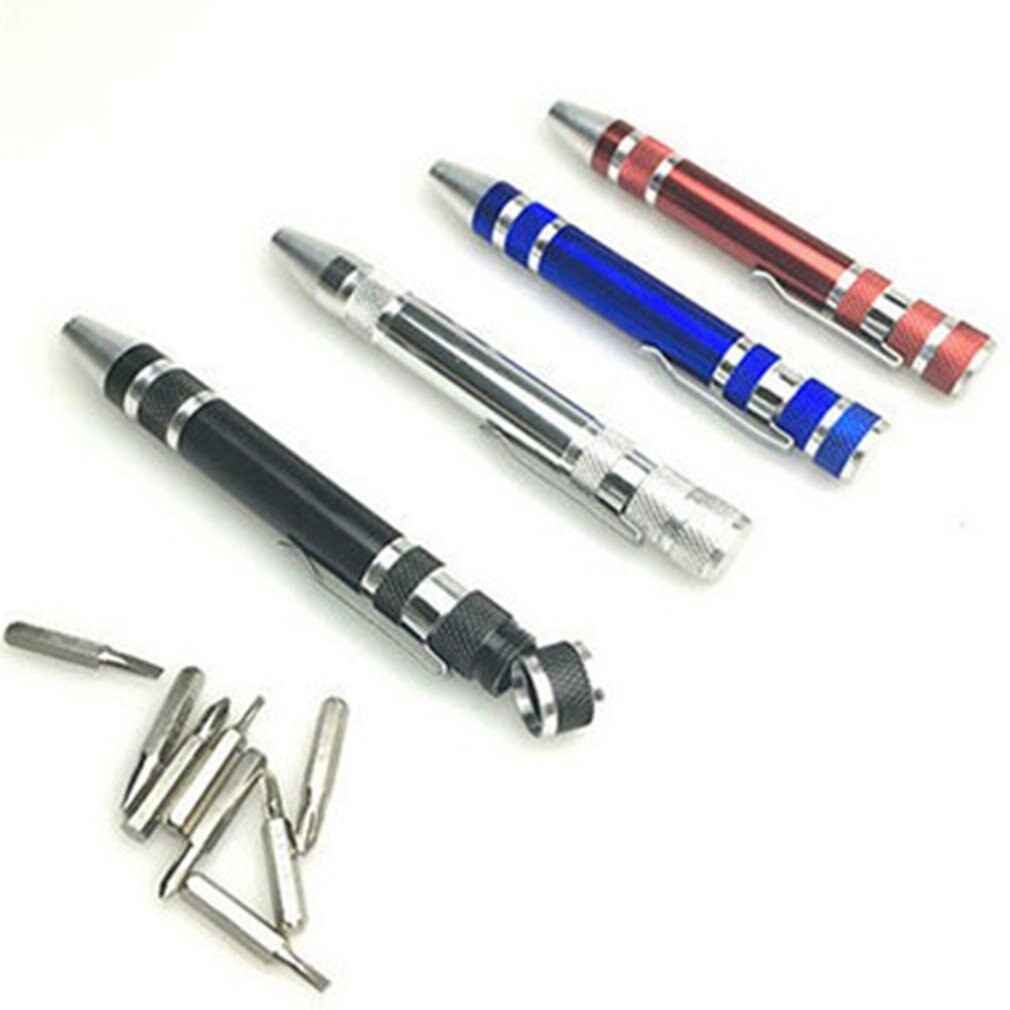 Multifunction 8 In 1 Mini Aluminum Precision Pen Screw Driver Screwdriver Set Repair Toolsfor Cell Phone Hand tool