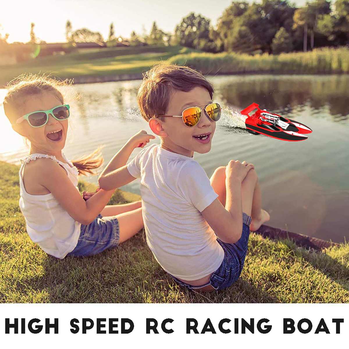 Radio Remote Control Twin Motor High Speed Boat RC Racing Children Outdoor Racing Boat