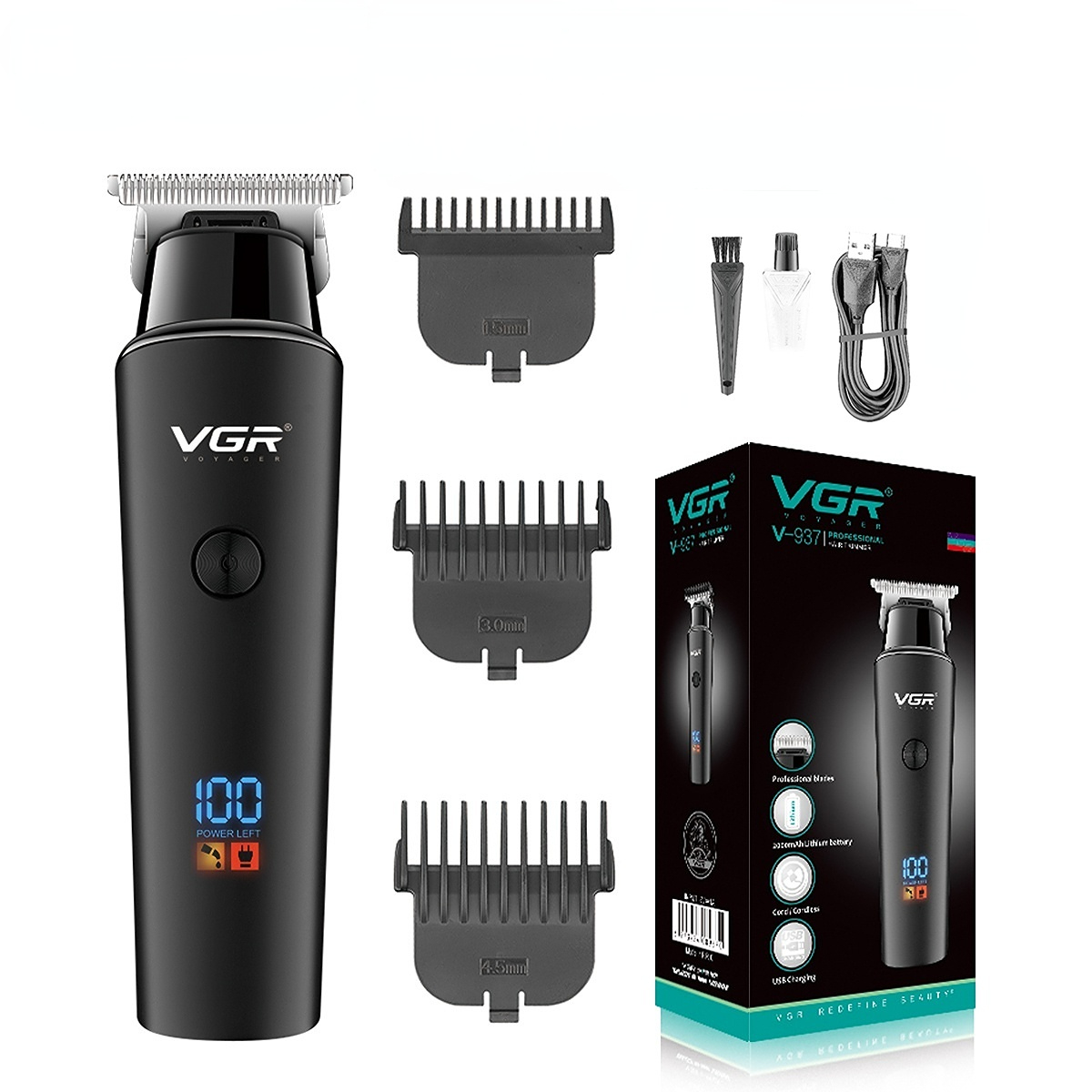VGR Hair Cutting Machine Electric Hair Clipper Hair Trimmer Haircut Machine Cordless Barber Trimmer for Men V-937: Gold