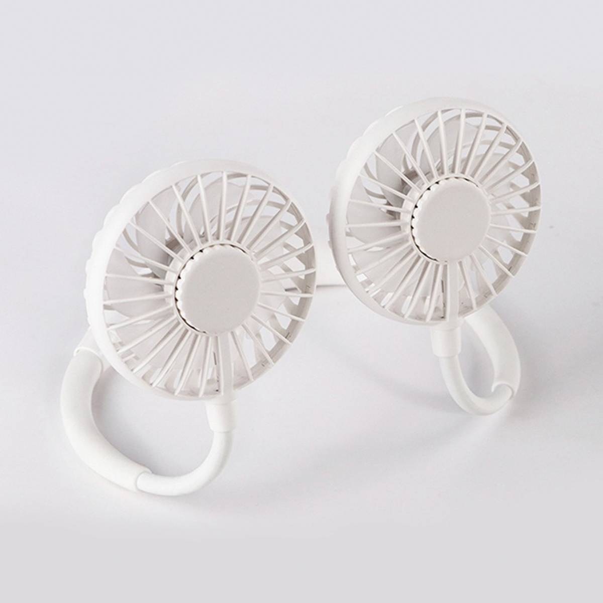 Mini Usb Draagbare Ventilator Hals Met Oplaadbare Batterij Ultra Stille Wind Wearable Ventilator Handheld Luchtkoeler Conditioner Voor Kamer: WHITE