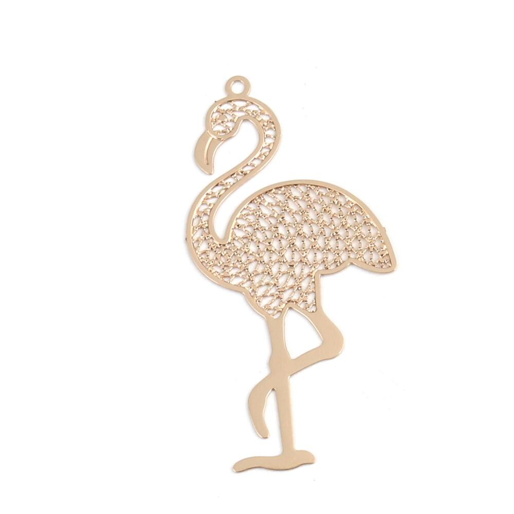 DoreenBeads – pendentifs d&#39;estampage en filigrane de cuivre à la , breloques d&#39;oiseau d&#39;autruche, couleur or argent, résultats de bricolage, 4.4cm x 2.2cm, 10 pièces