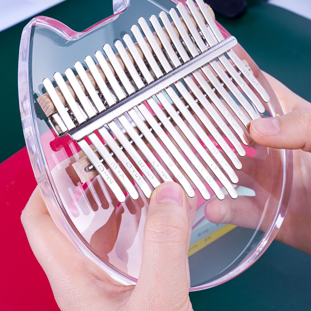 Kalimba 17 klawiszy przezroczysty akrylowy kciuk fortepian z futerał robić przenoszenia regulowany młotek naklejki ściereczka robić czyszczenia калимба palec fortepian