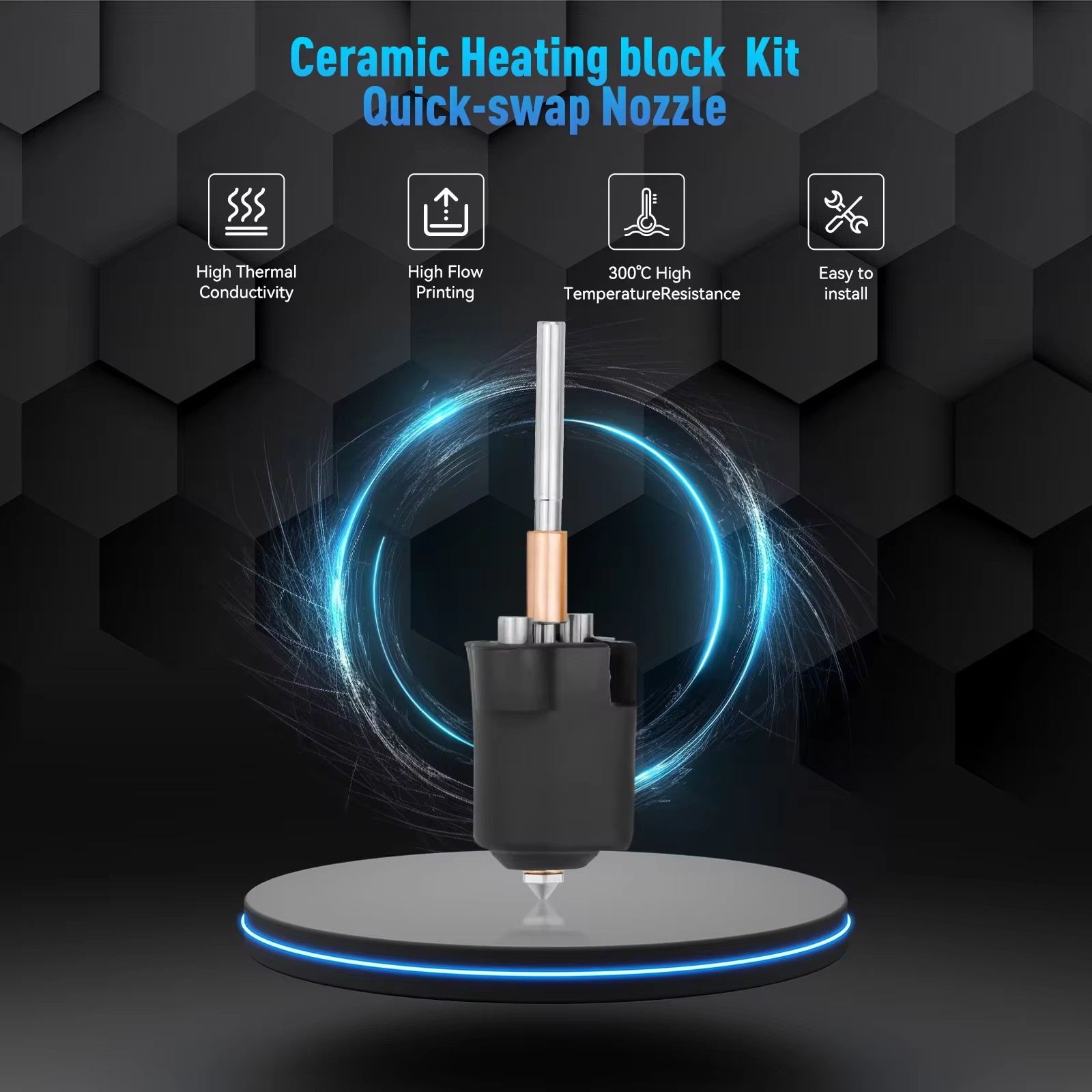 Ender 3 V3 Hotend Ceramic Print Head Ender 3 V3 Plus Nozzle for Ender 3 V3 Plus Extruder End for Ender 3-V3 Plus 3D Printer