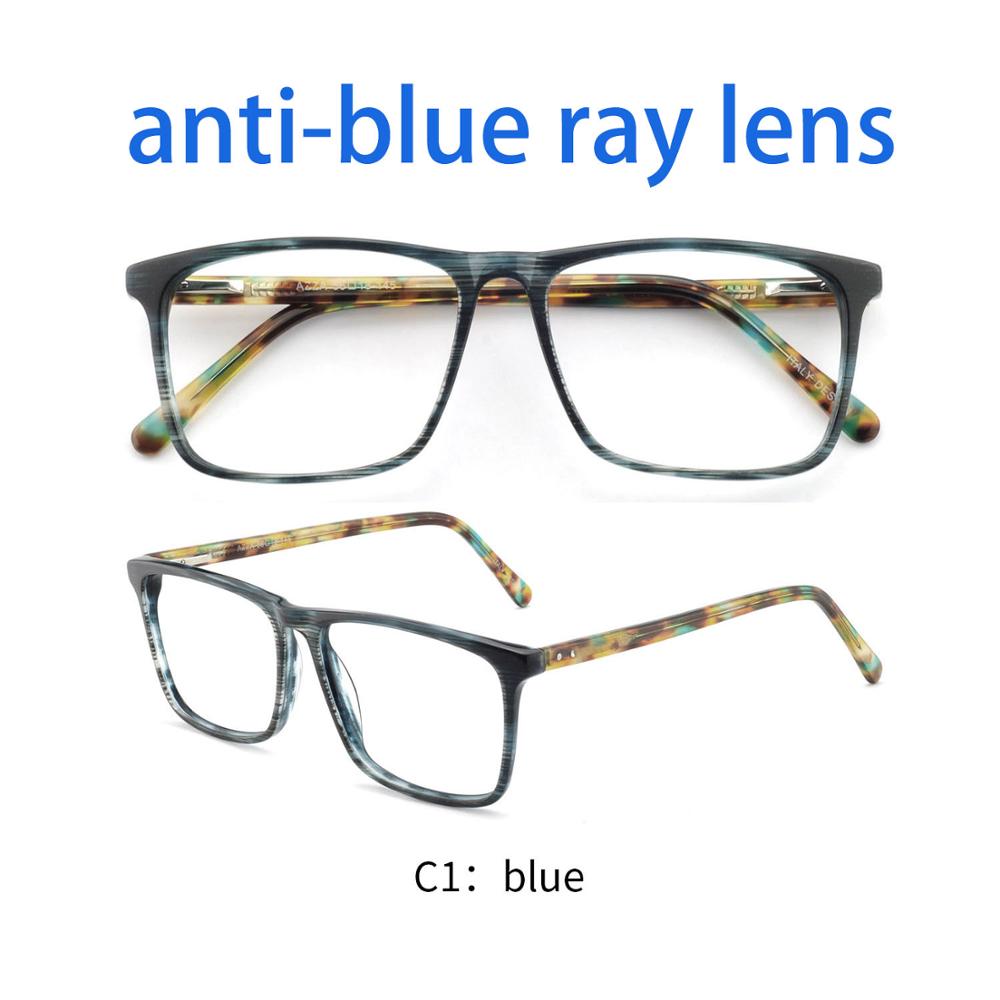 OCCI CHIARI Computer Glasses Frame Men Optical Eyeglasses frames Clear Lens blue light Gaming Eyewear Prescription Male: C1a- blue anti-blue