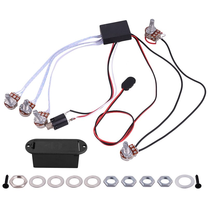 Eq-B3T 3 Band Eq Equalizer Preamp Circuit Active Pickup 5 Control Knobs 3-Way Toggle Switch Guitar Control System