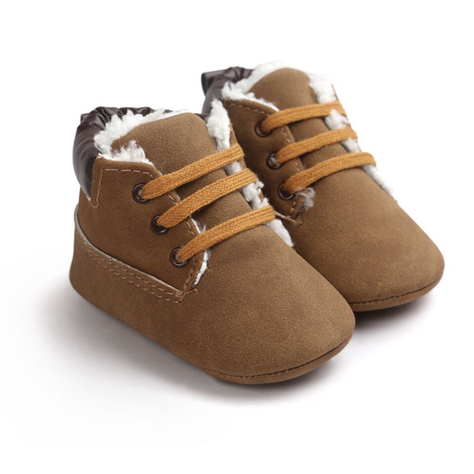 Casual Winter Classic Baby Kinderen Houden Warm Babyschoenen Schoenen Crib Babe Sneakers Zachte Zolen Hoge Top Laarzen: Brown / 12cm (4.72 in)