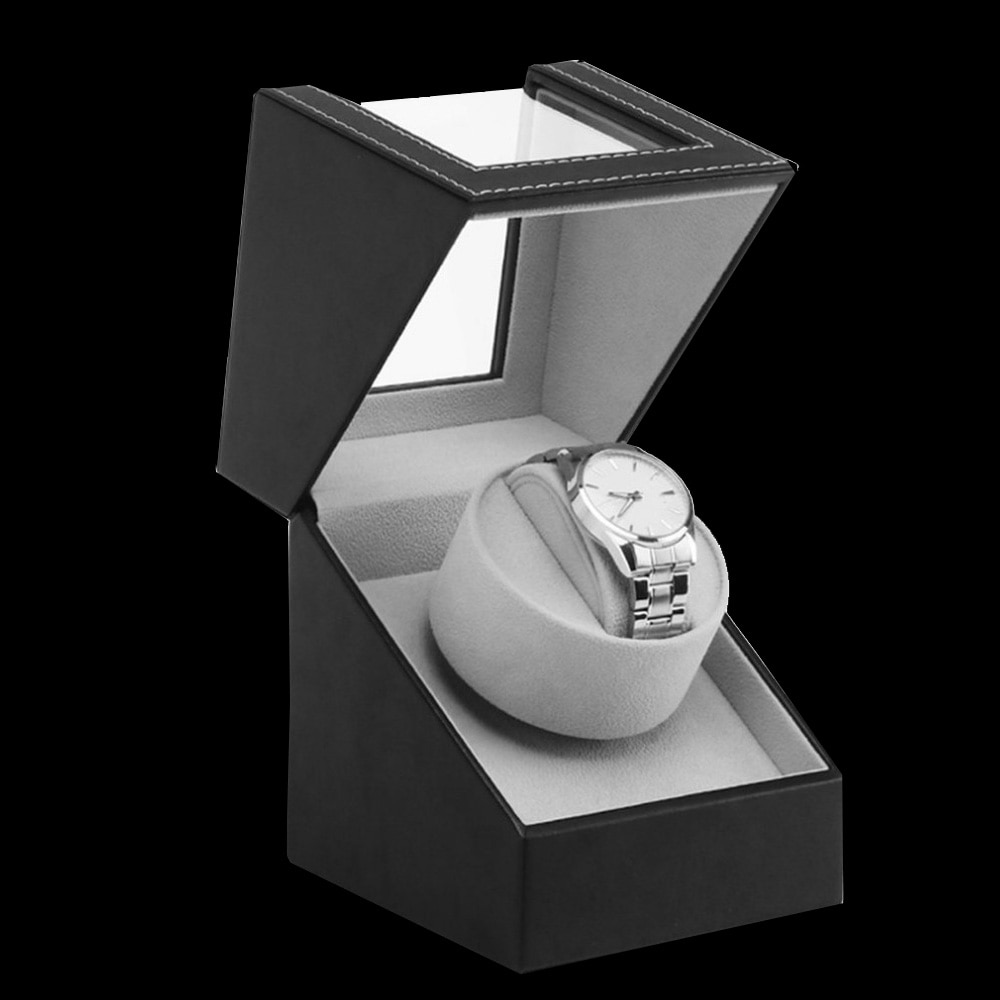 Eu/us/au/ stik automatisk mekanisk uroptræksboks motorryster uroprullerholder display smykkeopbevaringsorganisator