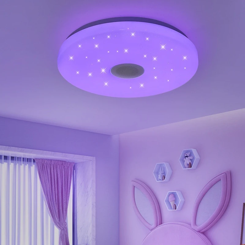 RGB 36W LED-plafondlampen APP Bluetooth Muzieklicht Afstandsbediening Op afstand dimbaar 110-245V Slaapkamer Binnendecoratie Thuislicht