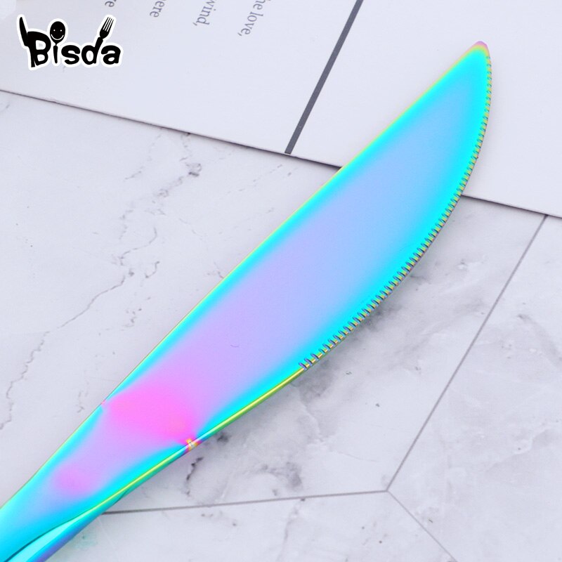 Juego de cubiertos dorados de acero inoxidable, juego de cena portátil, tenedor, cuchillos, cucharas, vajilla occidental, vajilla negra para en casa, 4 Uds.