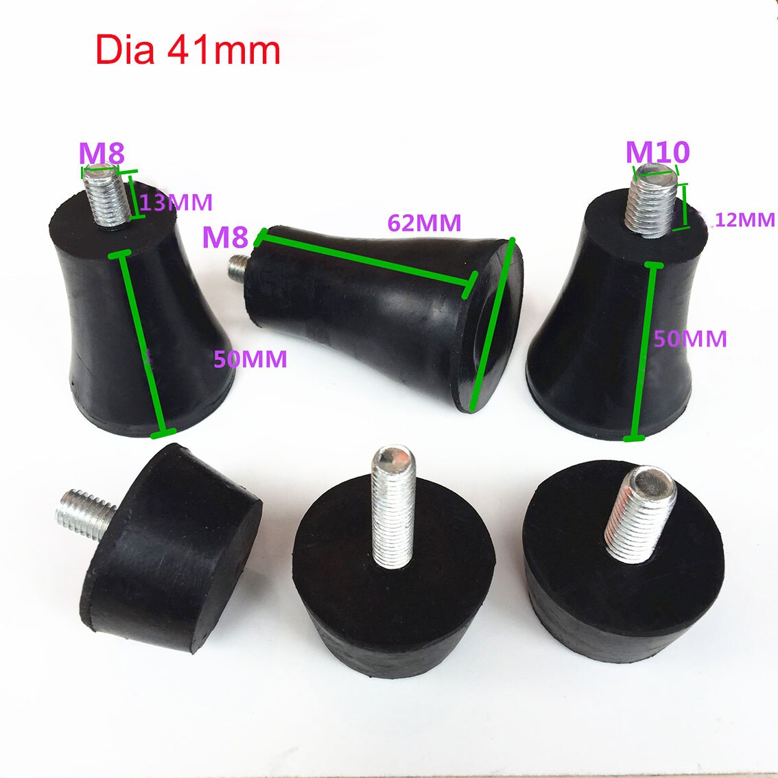 1-10Pcs M6 M8 M10 Black Rubber Adjustable Feet Pad Screw Chairs Furniture Leg Table Leveling Feet Pad Screw Anti-skid
