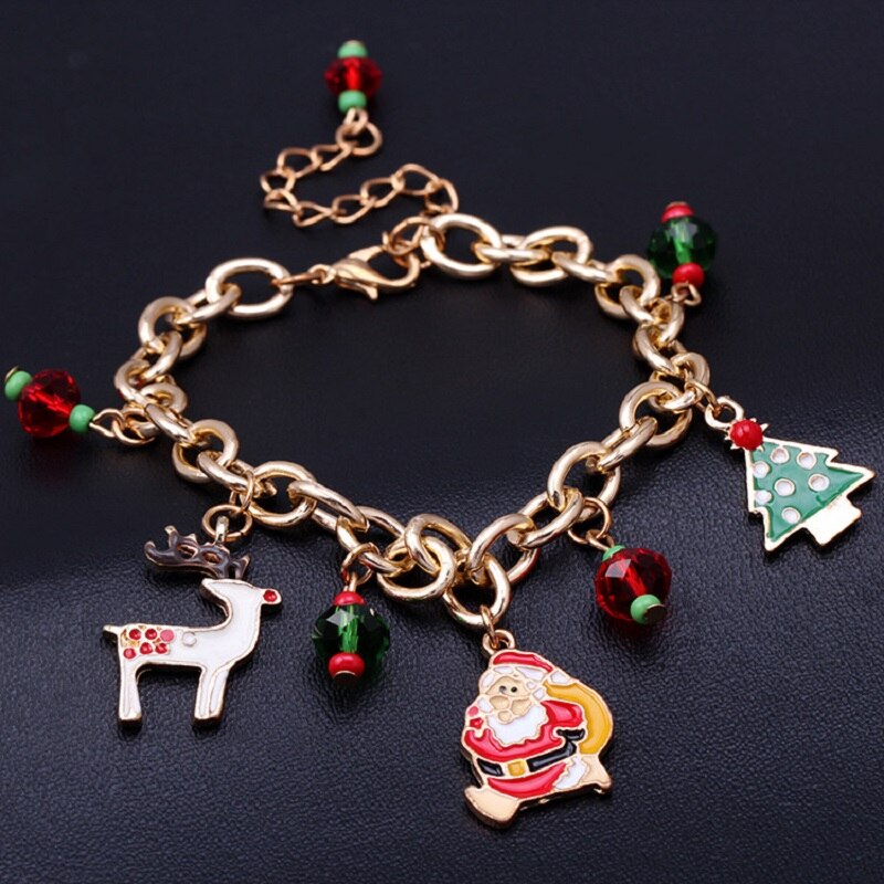 schneeflocke Charme Armband Für Frauen DIY Kristall Perlen fit Pa Armbänder & Armreifen Schmuck Weihnachten Baum Ornamente Weihnachten