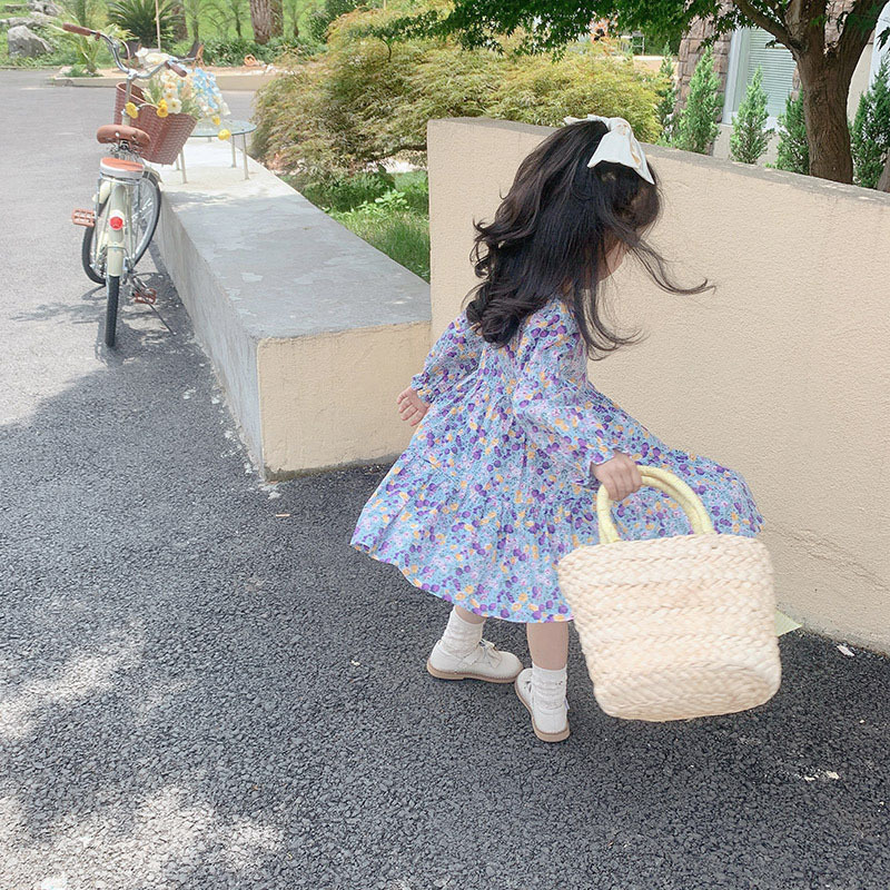 Meisjes Lange Mouw Mode Jurk Bloemen Lente Elegante Jurk Voor Peuter Meisje Kleding Chiffon Jurk Prinses Causale Kleding