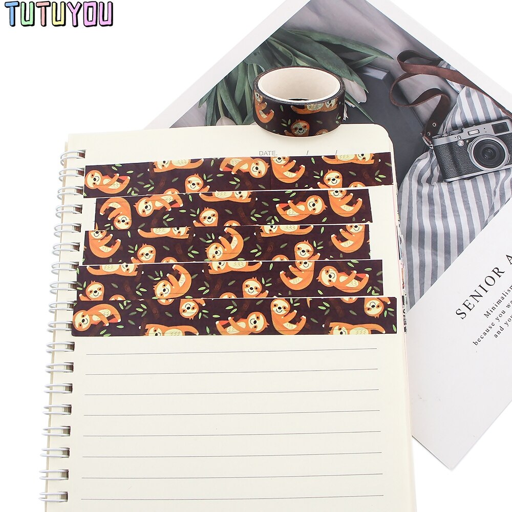 PC2497 1Pcs Animal Luiaard Washi Tapes Diy Schilderen Papier Tape Decoratieve Plakband Scrapbooking Stickers