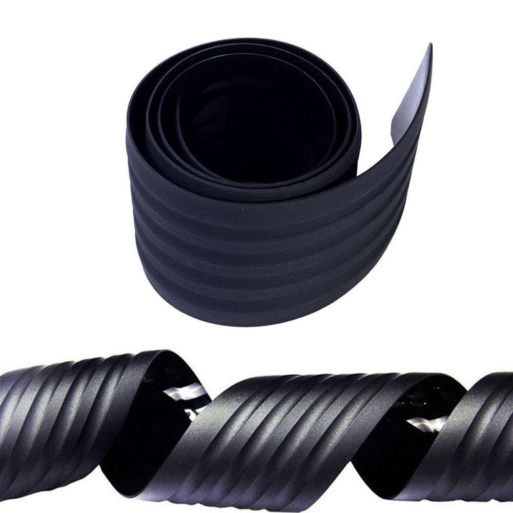Universal Negro Anti-colisión parche parachoques Protector tira Anti-rasguño parachoques Protector goma tira