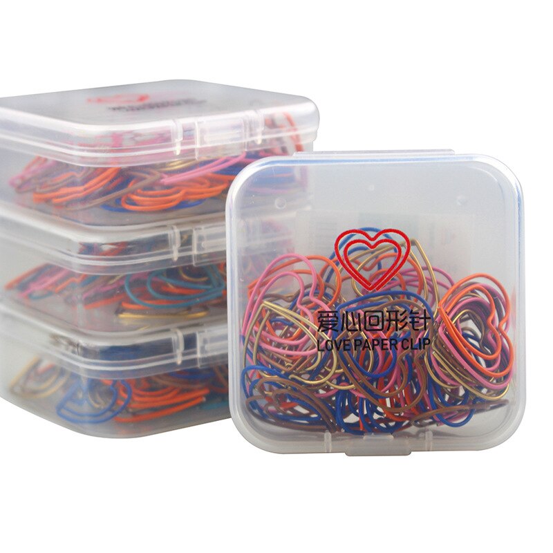 50 Stks/pak Van Leuke Liefde Papier Clips Kawaii Briefpapier Leuke Kleurrijke Sterren Hartvormige Bindmiddel Paperclips Kantoorbenodigdheden