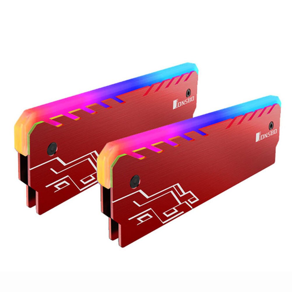 Jonsbo RGB RAM Heatsink DDR DDR3 DDR4 Memory Cooling Heat Spreader Cooler for Desktop PC Computer Gaming Overclocking: 2Pcs Red