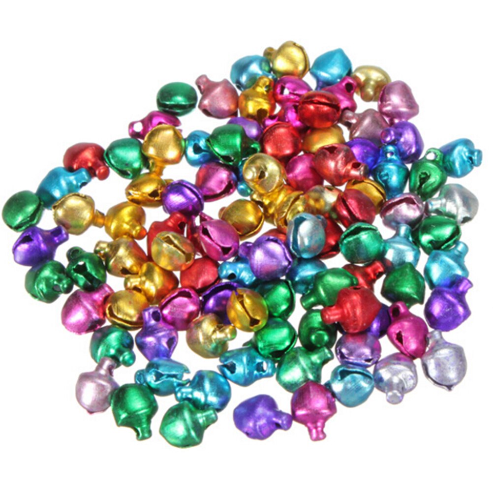 100 Stks/partij Losse Kralen Kleine Jingle Bells Kerst Decoratie Diy Ambachten Kerstmis Home Decorations 6/8/10mm