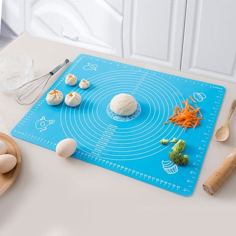 Almohadilla de silicona antideslizante para el hogar, cojín de Panel rodante antiadherente para el hogar, grande, para amasar, cortar harina y pan, almohadilla de silicona para hornear