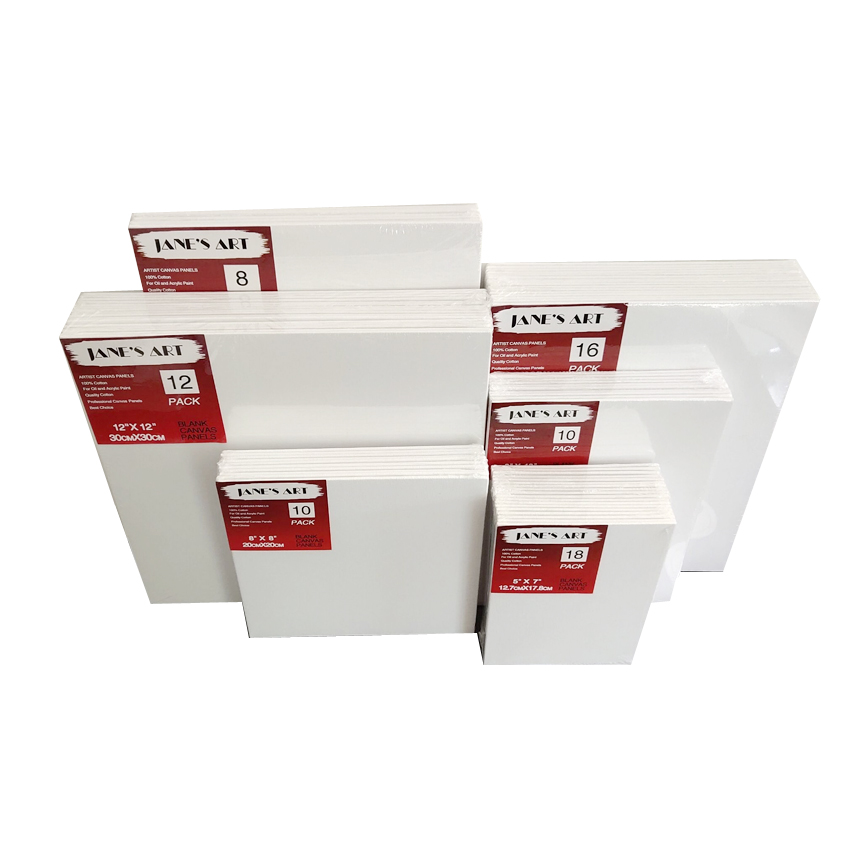 20 x 25cm blank målarduk panelbräda 8 " x10 " för akryloljefärg syrafri vit bomull i flera storlekar för konstnärsstudenter och barn