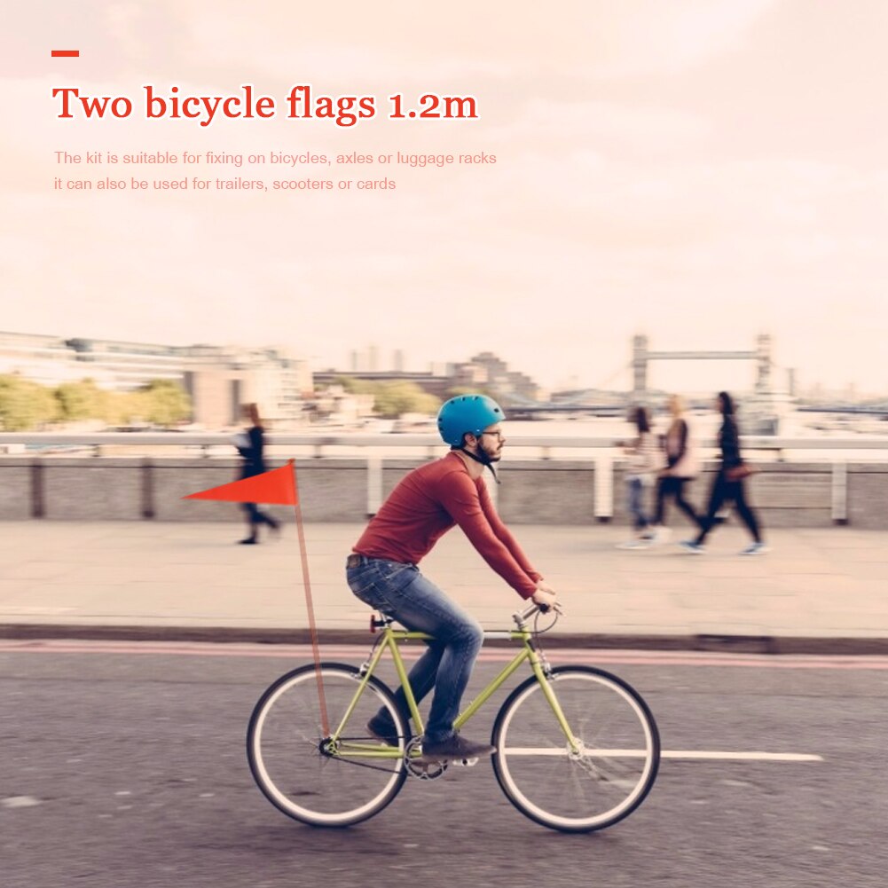 1.2M Veiligheid Vlag Driehoekige Fiets Kinderen Fiets Banner Met Montagebeugel Fietsen Draagbare Stofdicht Fietsen Onderdelen
