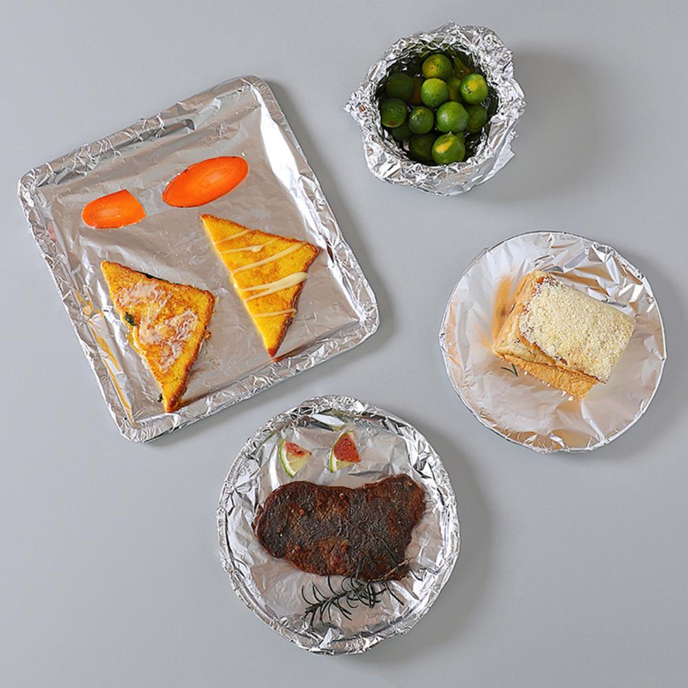 1Box 5/10m Baking Paper Anti-stick Double-sided Aluminium Foil Sawtooth Oven Oil Barbecue Pad for Kitchen Bakeware