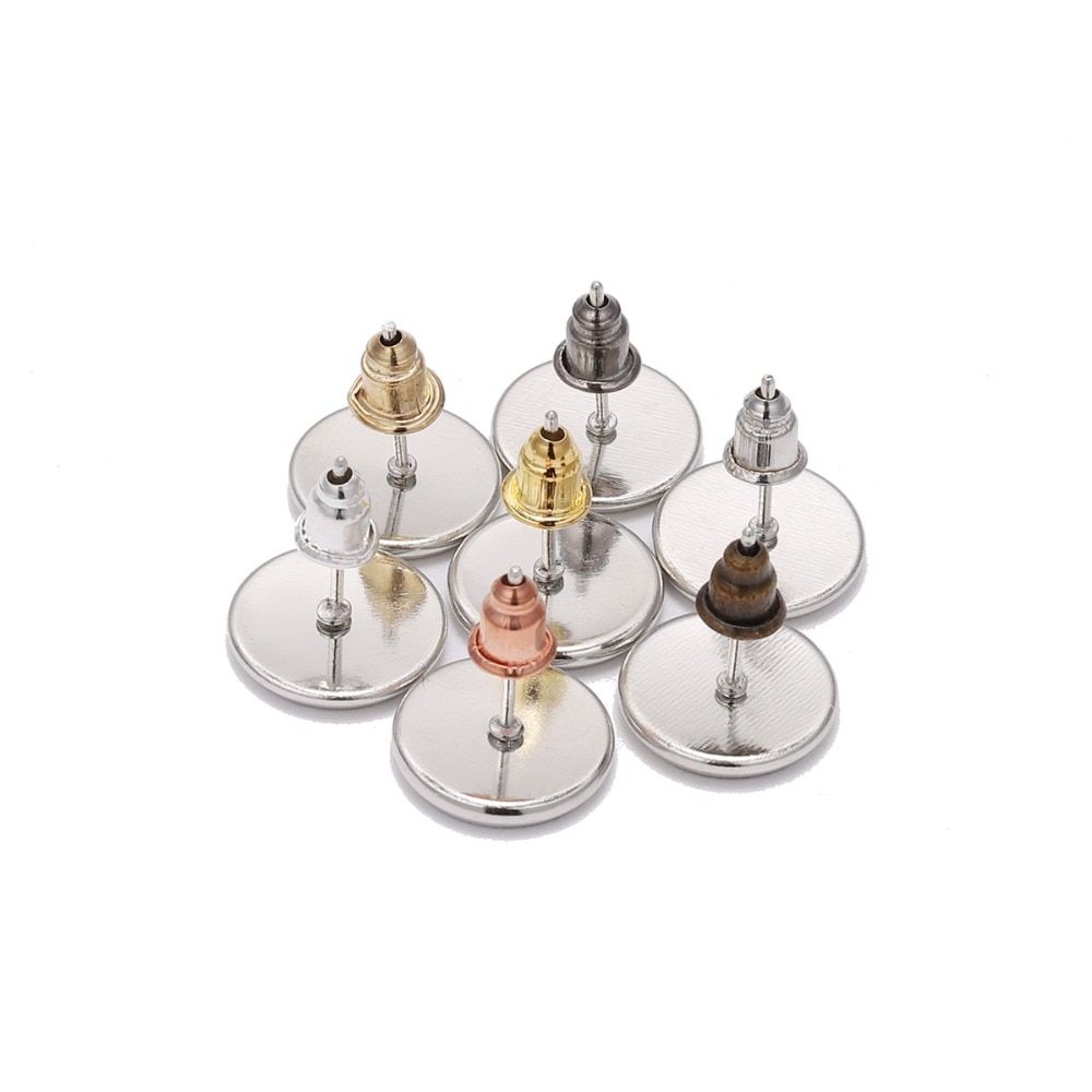 Size 5*6mm 50-200pcs/lot Gold Metal Caps Earring Studs Stopper Bullet Earring Back Plugging Blocked For Diy Jewelry Making