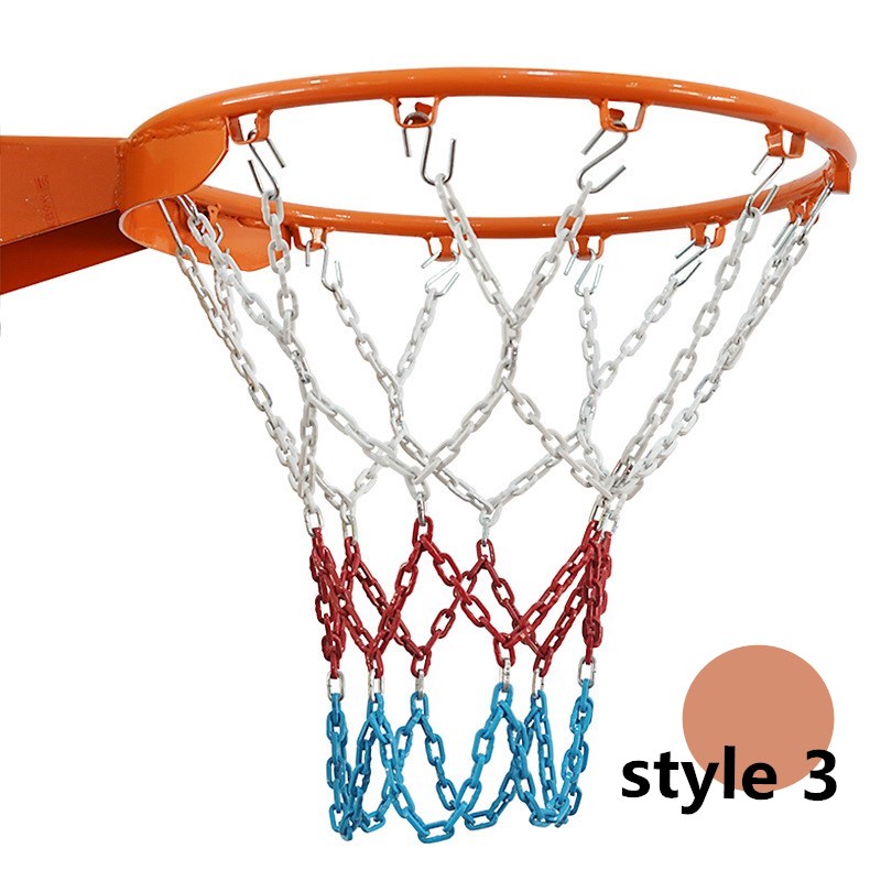 Lndoor Outdoor Basketball Hoop Heavy Basketball Metal Net Anti-Rust Chain Steel Basketball Rings Standard Basketball Accessories