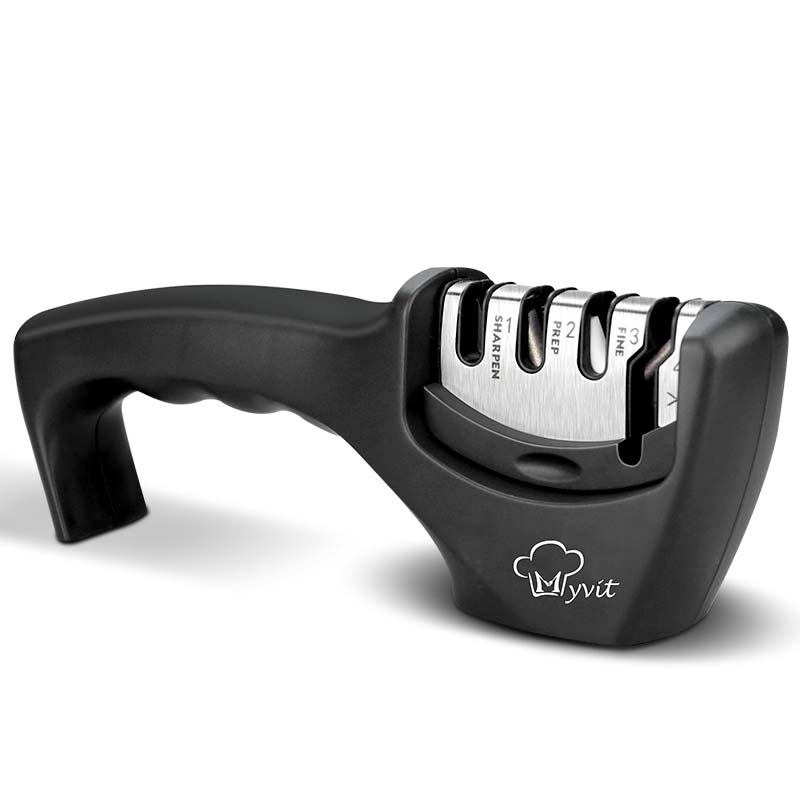 Messenslijper 4 In 1 Stadia Slijpsteen Professionele Whetstone Tungsten Diamond &amp; Keramische Schaar Slijpers Slijpsteen: black