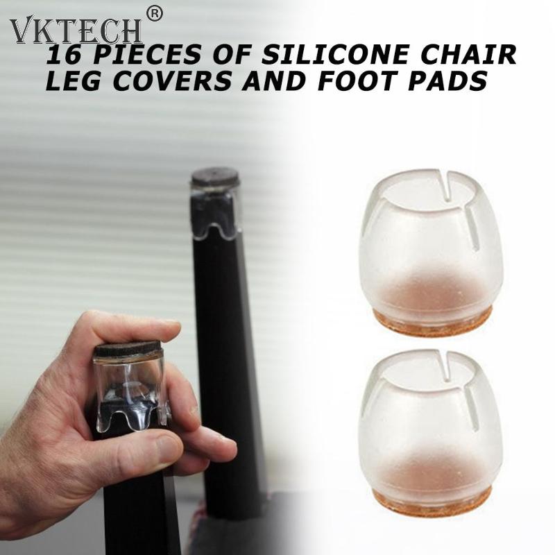 16 stk silikone stol benhætter fødder puder skridsikker stol ben beskyttende taske hætte pad silikone bordmåtte møbler bordovertræk