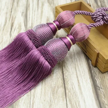 Gordijn Touw 1PC Kwasten Tiebacks Tennisbal Gordijn Houder Opknoping Riemen Touwen Clips Sluiting Tieback Gordijnen Accessoires: YELLOW