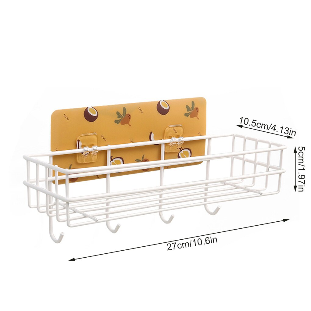 Bathroom Storage Rack Corner Organizer Toilet Kitchen Wall Hanging Iron Shelf without Drilling: D
