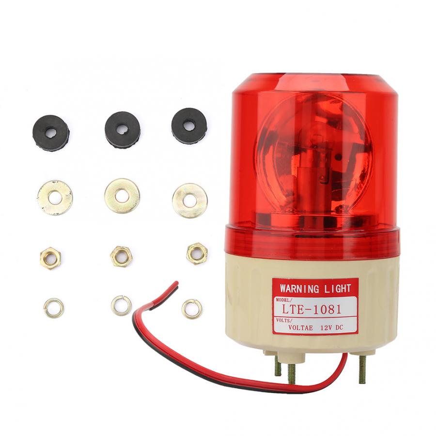 DC 12V Flash Rotary Warning Light Alarm Lamp Factory Construction warning light strobe: Red