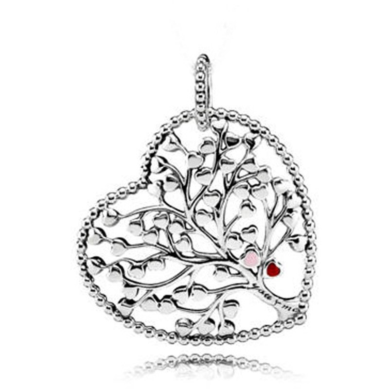 FAI DA TE di Fascino di Filatura Cuori Foglia di Quercia Albero Pendente Della Collana Della Piuma 925 Sterling Silver Bead Fit Originale Dei Monili Del Braccialetto: 6