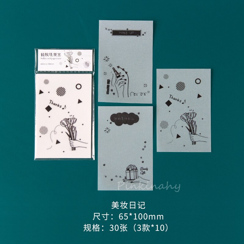 Bos Serie Transparant papier Memo Pad Bloem Brief Note Memo Notepad School Office Supply Papelaria Briefpapier: 6