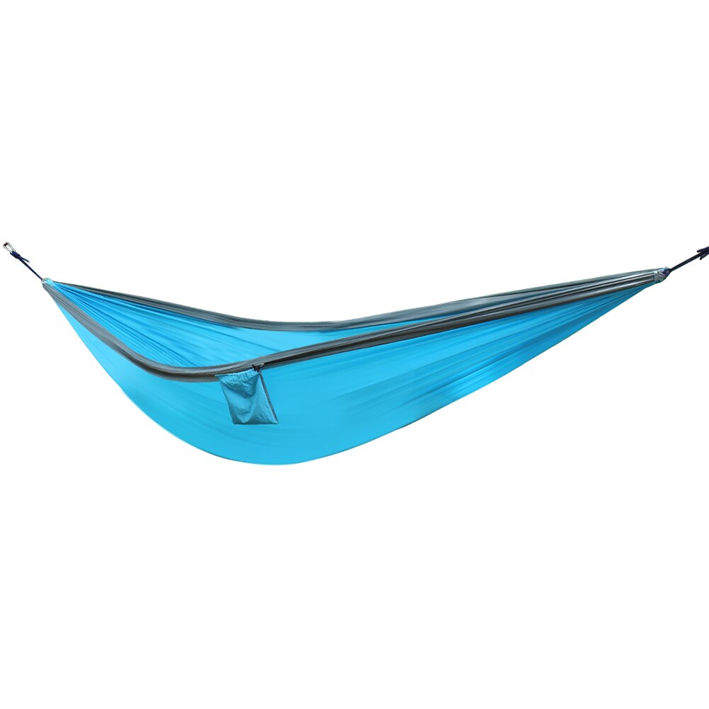 Nylon-doppelhängematte für camping, survival, schlafgelegenheit für erwachsene, reise-hängematte für drinnen und draußen: Himmelblaugrau