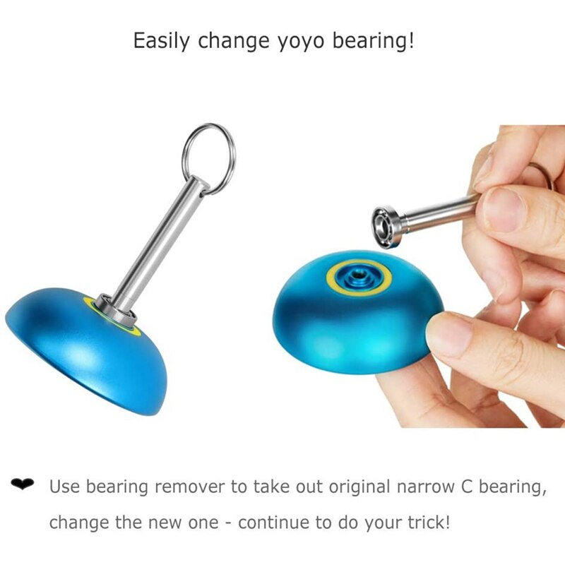 MAGICYOYO-Kit completo de rodamientos Yoyo, rodamiento Yoyo sin respuesta de 10 bolas, rodamiento Yoyo, herramienta de eliminación de cojinetes, 6 cuerdas Yoyo, 6 ejes Yoyo
